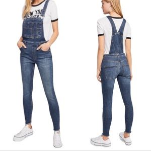 Free People Denim Overalls Dark Wash Size 26 Regular